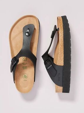 New no tags Birkenstock Papillio Gizeh Flex vegan Platform Sandal Black size 39